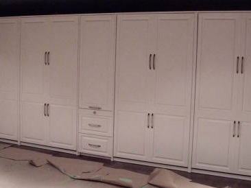 Four Single Murphy Beds with Raised Panel door style