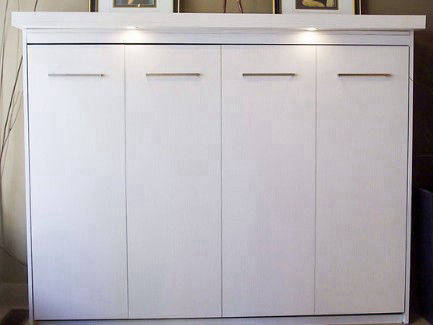 White Contemporary Style Double Murphy Bed