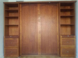 Tobacco Cherry Shaker Style Double Murphy Bed