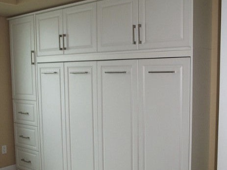Double Murphy Bed with side and upper cabinets