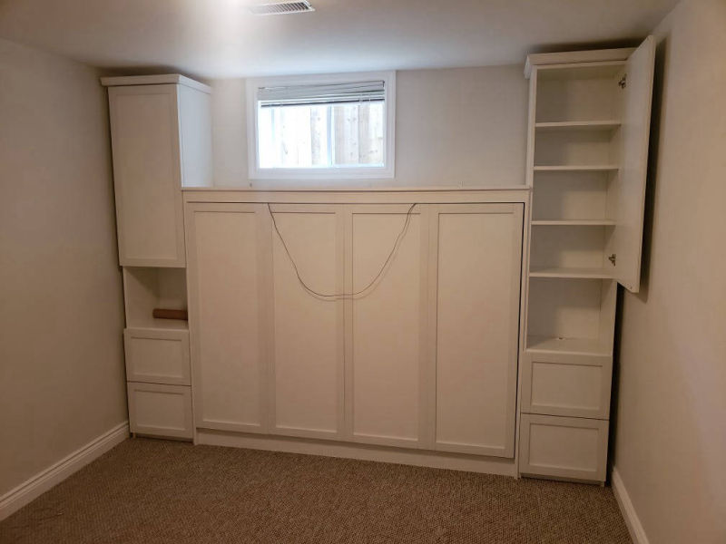 Horizontal Tilt Murphy Bed with side cabinets